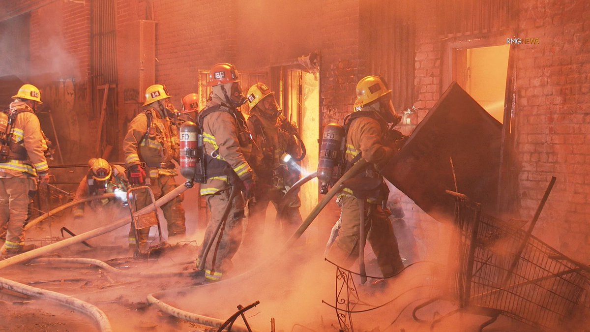 The February 22, 2022 MainStreetFire in downtown LosAngeles DTLA being handled by @LAFD