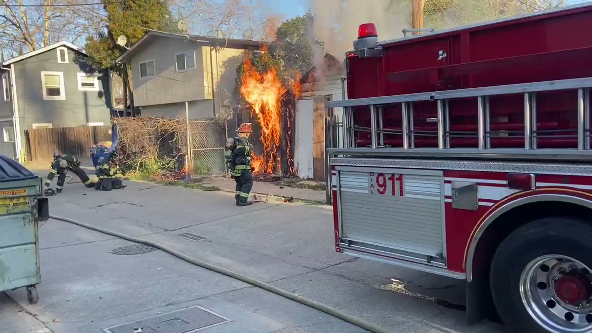 Incident info: Single-story detached garage was on fire this morning on the 2600 Block of Chinatown Alley. No injuries. Investigation to determine cause is underway