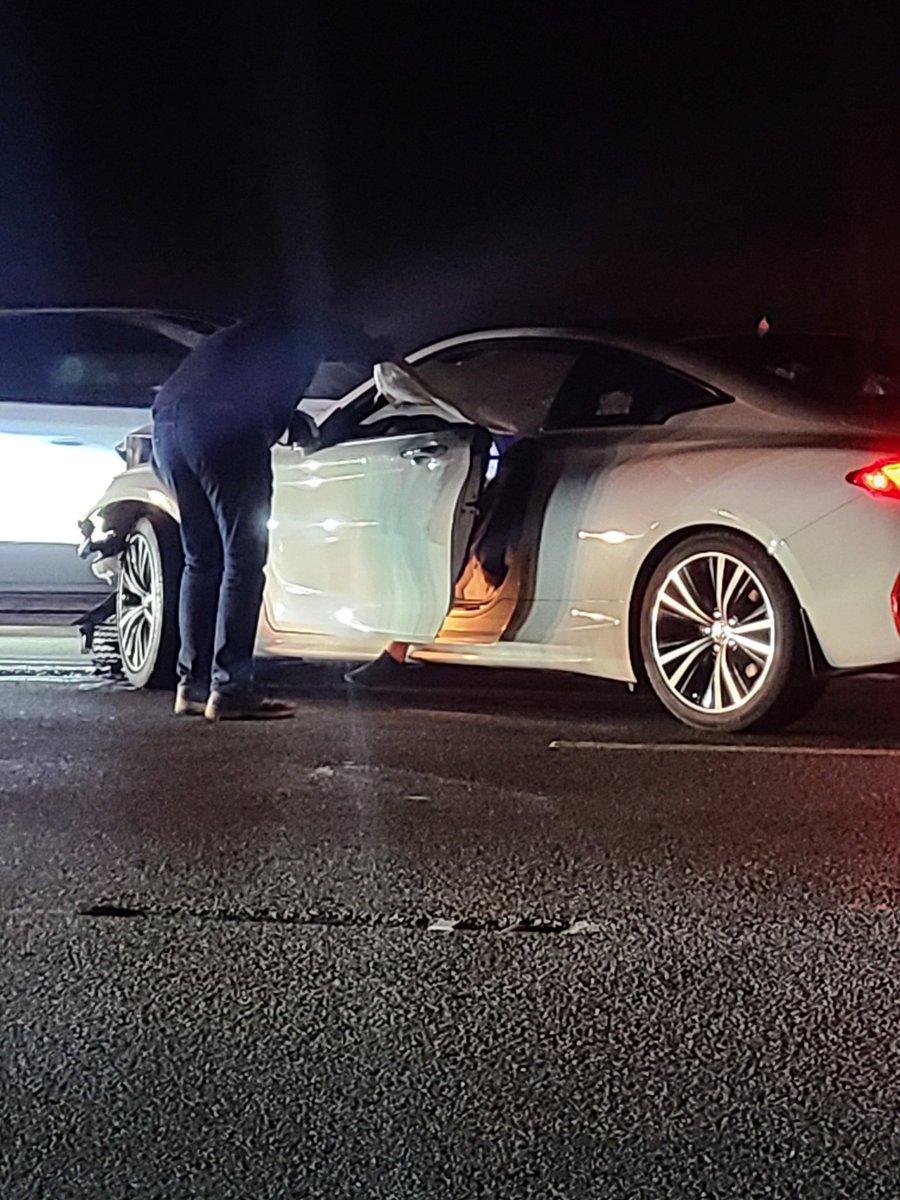 Hit and run, 14 fwy at Ave S. 2 vehicle TC.  Per witnesses vehicles were racing prior to TC.   PHOTO CREDIT: Sarah Forbes