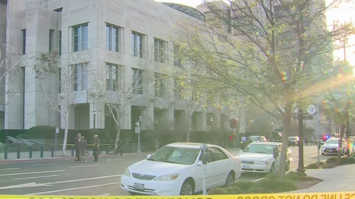 Officers are investigating a report of a shooting in front of the federal courthouse in Downtown Sacramento