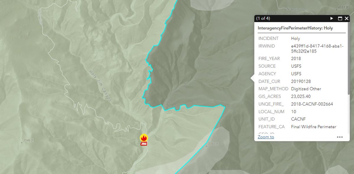 The JimFire in Cleveland NF/Orange Co in the area between Holy Jim Falls + the end of Holy Jim Canyon Rd. Mapped @ 60+ acres already by FIRIS, being worked by several tankers + copters. Just outside (1/4 mile) the HolyFire scar from 2018 if pinned location is correct