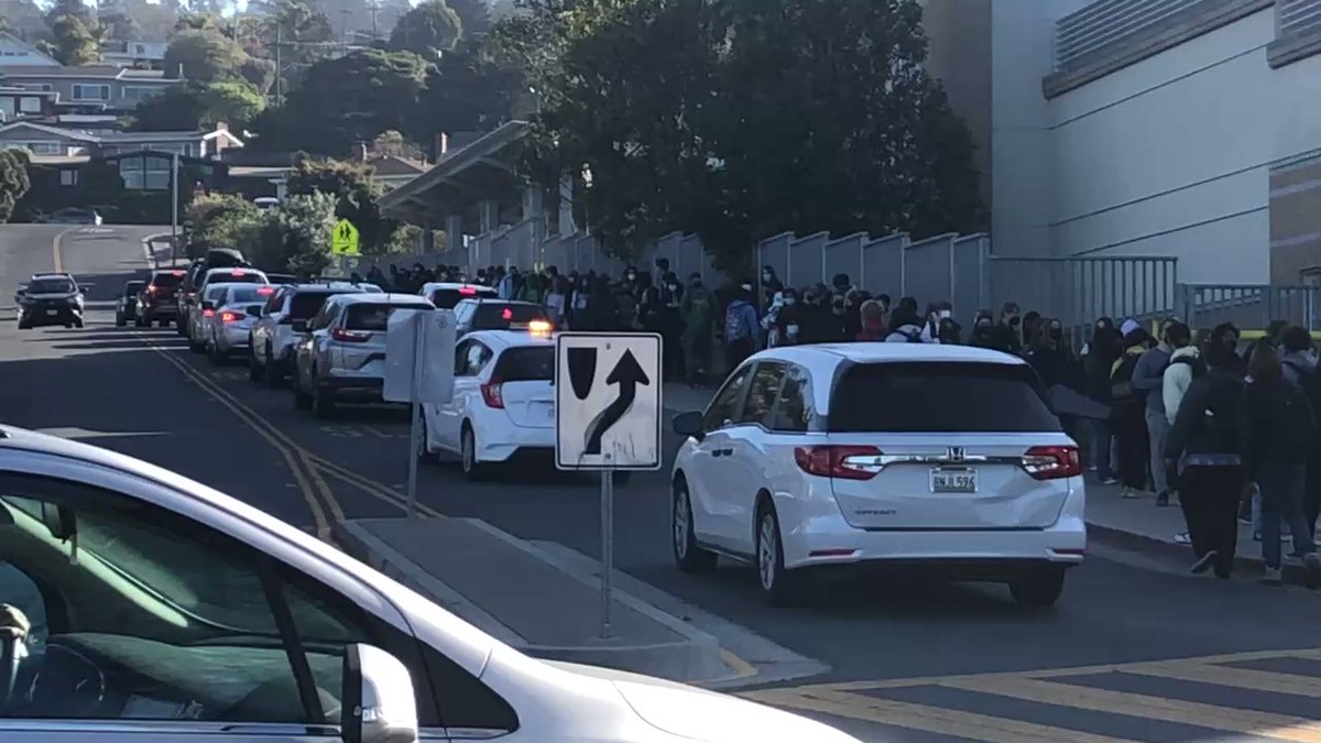 This is what El Cerrito High School looked like this morning. Parents tell staff were checking backpacks after a fight yesterday involving a gun on campus. elcerrito A few district board members are suggesting they bring back SRO's