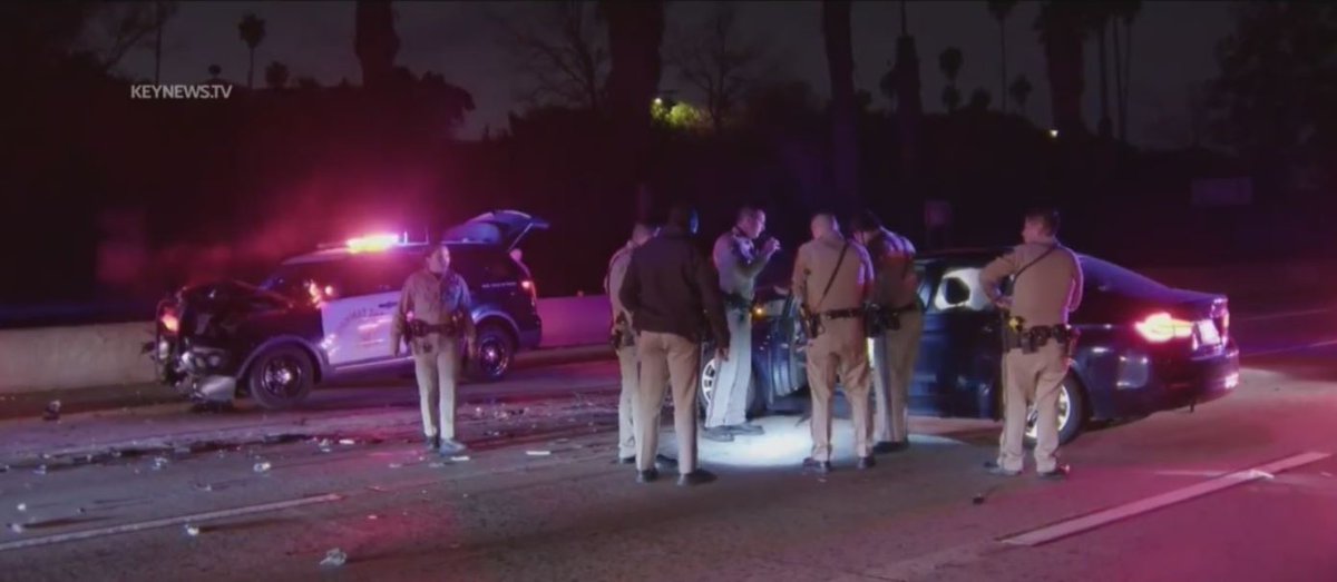 Two CHP officers were involved, and they did intentionally put their vehicle in the path of the wrong way driver to stop him