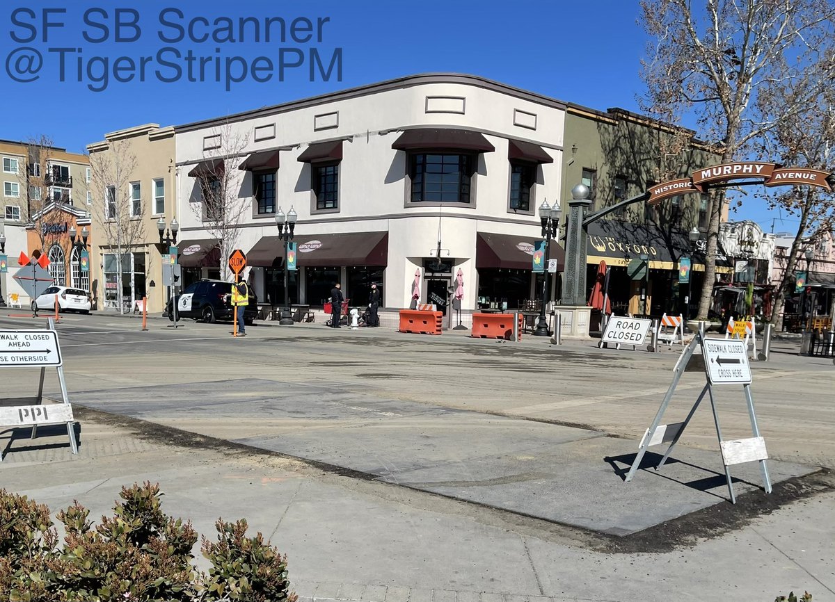 Minor police activity on W Washington Ave at S Murphy Ave (Downtown Sunnyvale)   Looks like someone reported a transient person