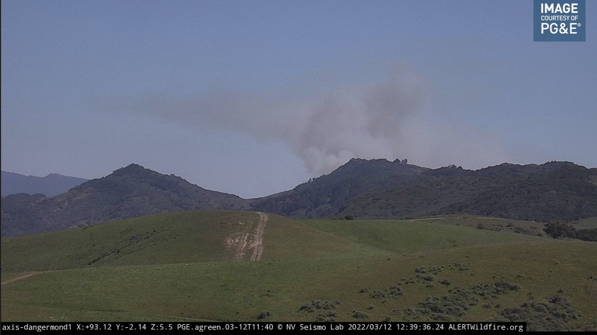 HollisterFire from the Dangermond camera. Per scanner, fire activity seems to be picking up