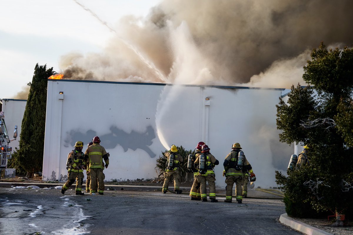 2nd alarm commercial fire off a university park way .   San Bernardino fire San Bernardino PD On scene