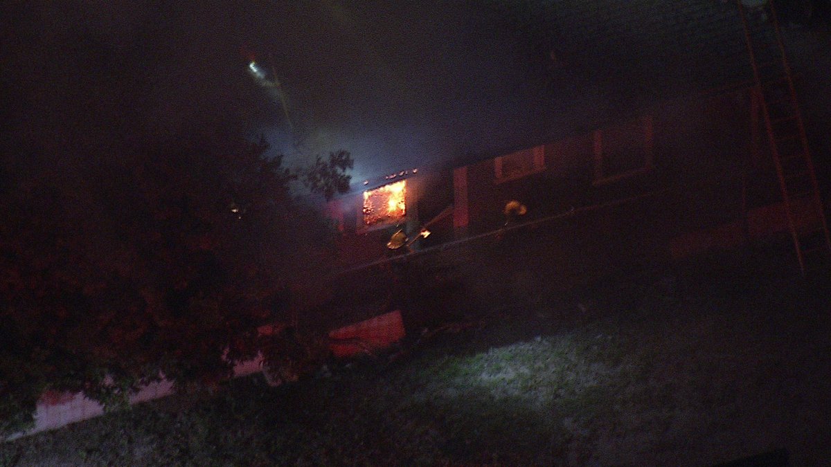 NoHo Fire. On Hartstook near Lankershim @LAFDvalley arrived to find one unit in an unoccupied bungalow with fire showing the fire got into the attic. Quick work by firefighters stopped the flames from destroying the whole multiplex no injuries  