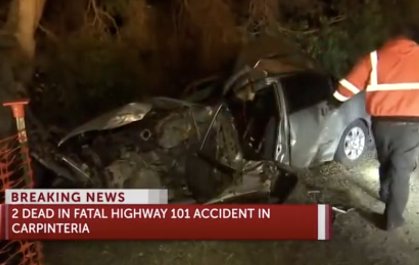 2 DEAD in a sedan vs. a semi at 2:15 am SB Hwy 101 at Padaro in Carpinteria.  Union Pacific train tracks closed for 4 hours