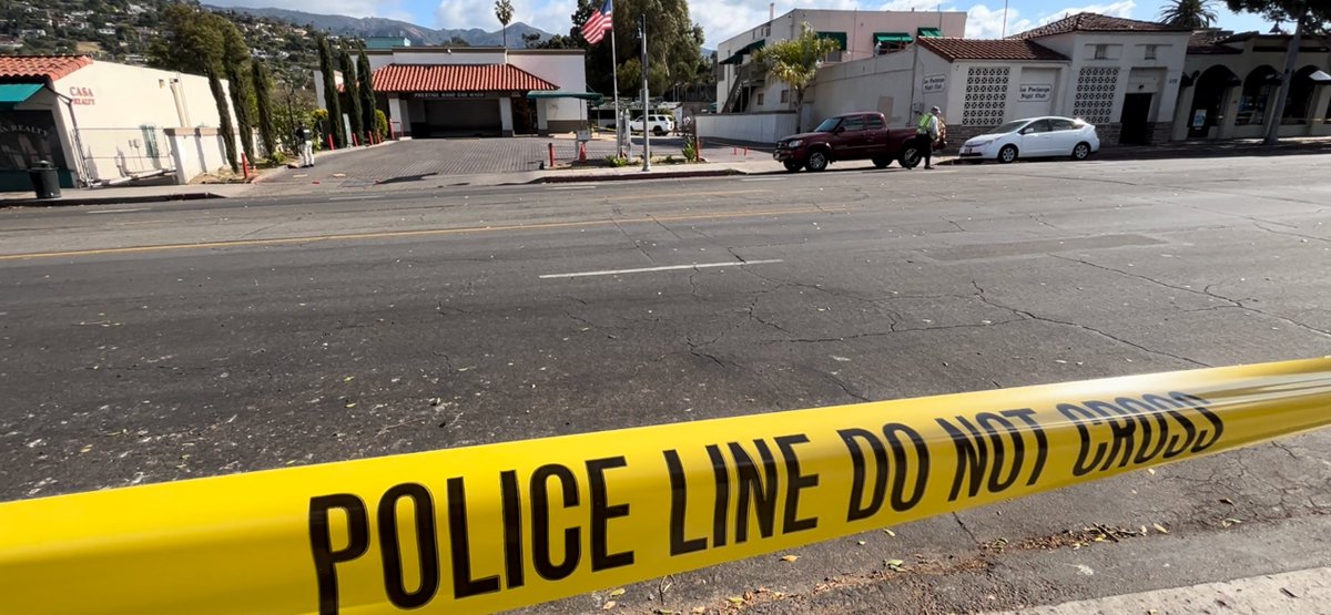 Bloody scene, evidence gathering, street closure and many people questioned on Milpas St. near Haley St. in Santa Barbara linked to a violent 2 a.m. stabbing.  Police have extensive investigation underway