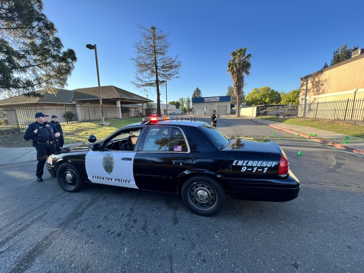 Scene of a homicide investigation in Stockton where a shooting left one man dead and three others wounded. The shots rang out just after midnight near the West Ln Brake & Tune mechanic shop at Knickerbocker Dr. &amp; West Ln. No suspect info at this time