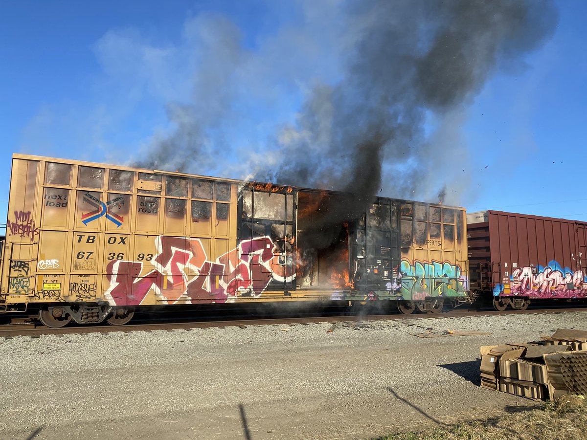 Fairfield firefighters are on scene of a single box car on fire In the 3100 block of Bush Drive.