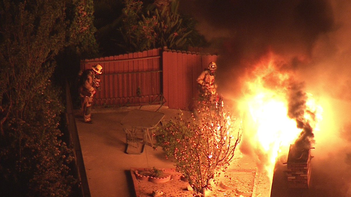 Monterey Park 1100 Pelon way early morning house fire. Monterey Park Fire Department worked quickly to contain and then put out the fire. No injuries