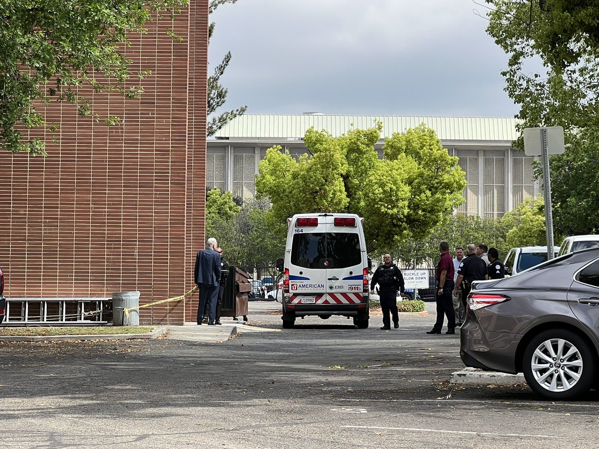 Fresno Police say there has been an officer involved shooting at the FPD annex building & that a suspect has been transported to CRMC