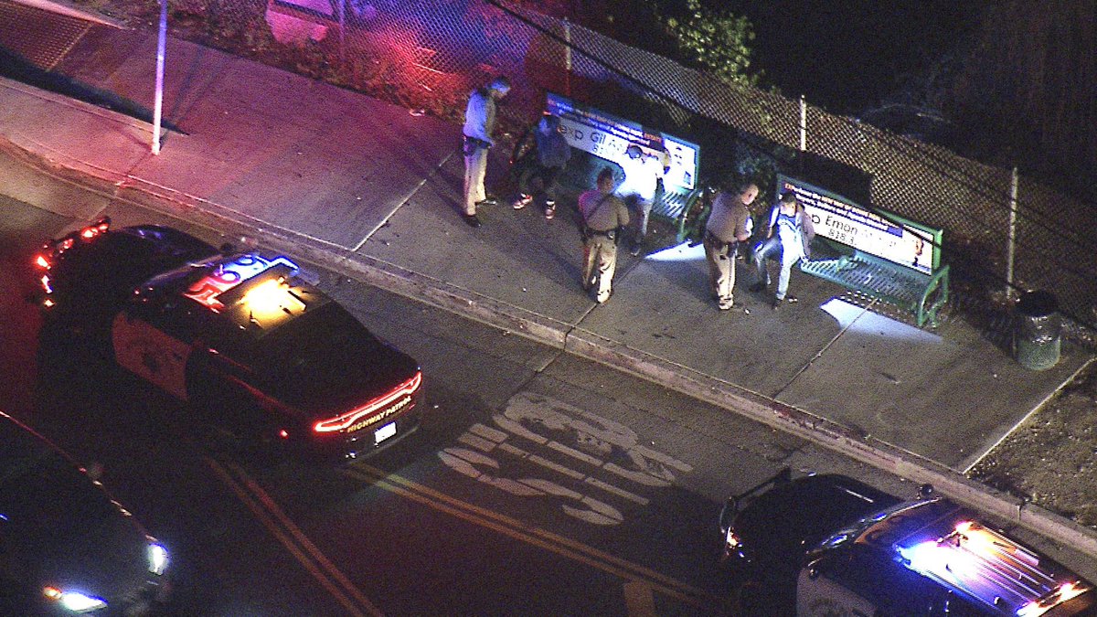 PURSUIT CRASH early morning bad choices by the driver in the 101 CHP behind a car going a 100mph and there when it crashed at the bottom of the Fallbrook off ramp (go figure Physics anyone) One person ran from the car caught quickly @LAFD was called to check for injuries 