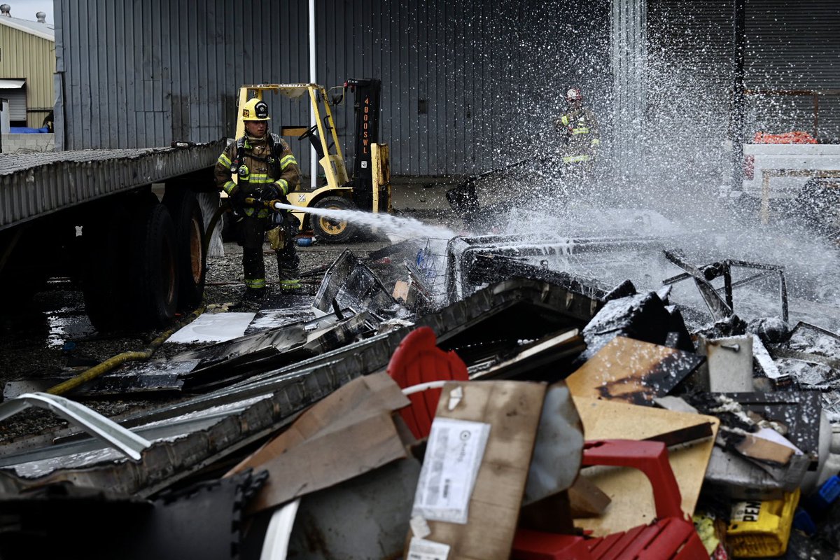 Firefighters and HazMat are on the scene of an explosion at a metal recycling center in Montclair