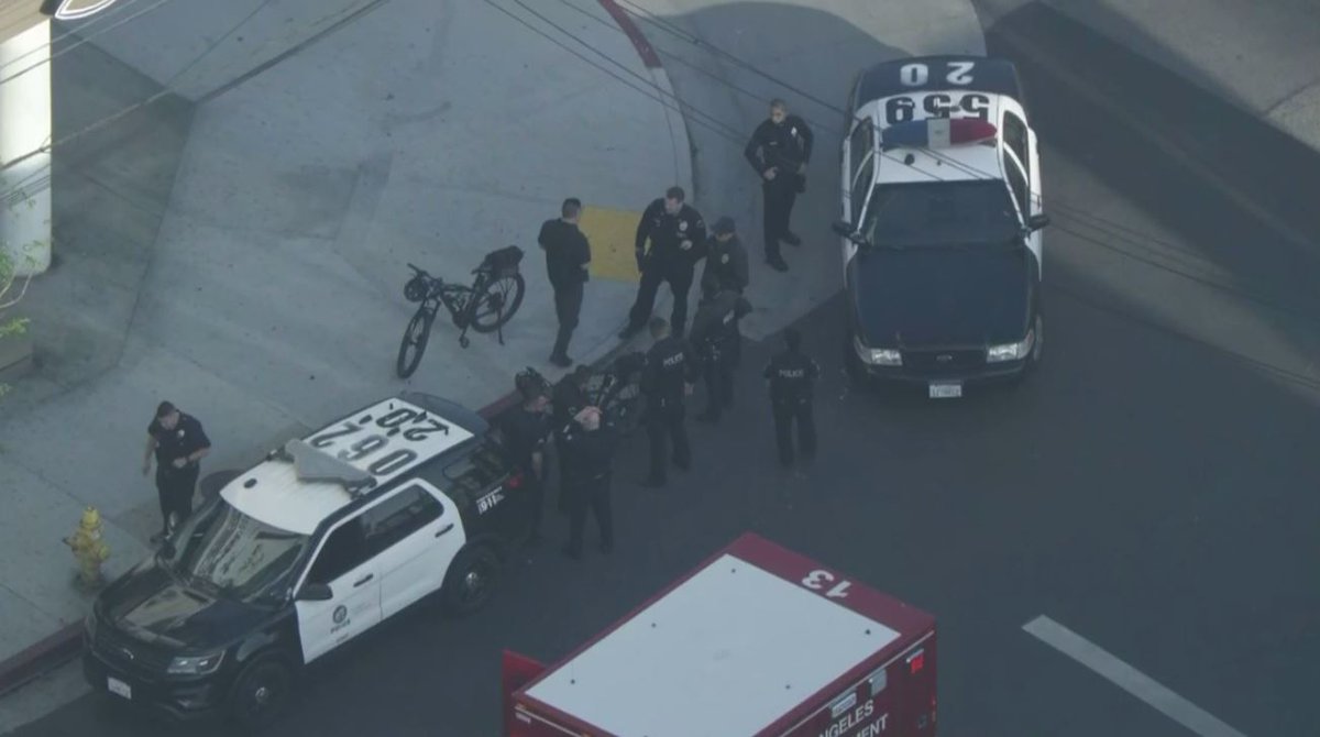 An LAPD bicycle officer was injured by a hit-and-run driver in Koreatown. The suspect was caught