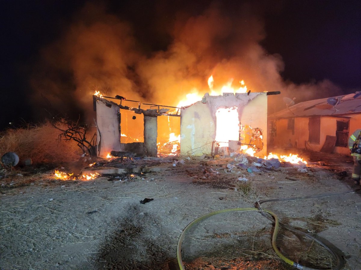 VernonIC - photos from last evening's structure fire in the unincorporated area of Blythe