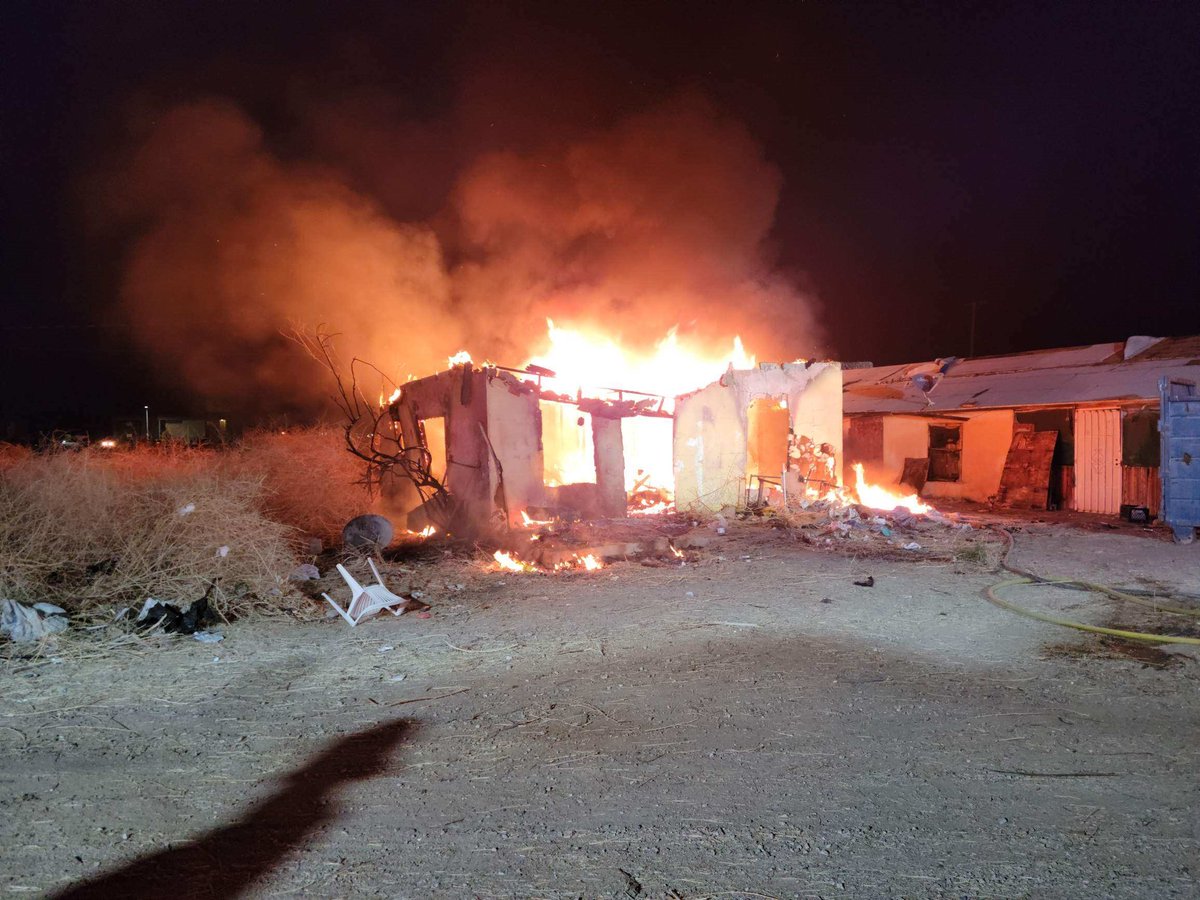 VernonIC - photos from last evening's structure fire in the unincorporated area of Blythe