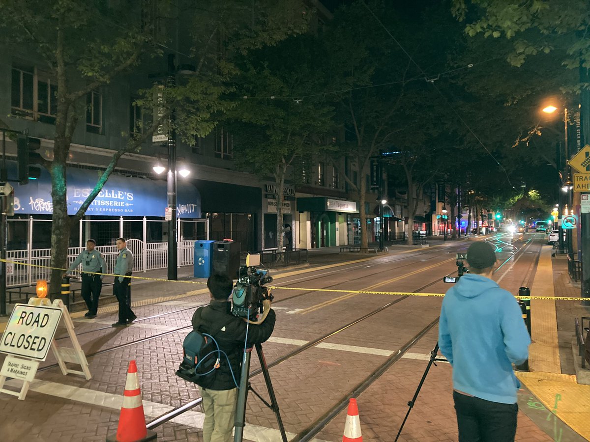 scene of a mass shooting in downtown Sacramento — police say 6 dead, 15 hurt near 10th & K