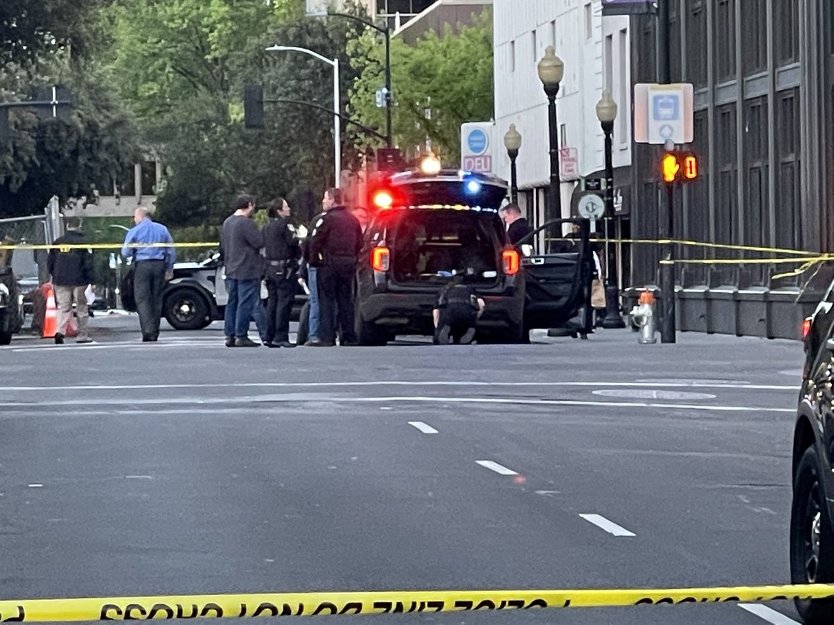 8 square blocks of Downtown Sacramento taped off after shooting leaving 6 dead and 10 hurt. Police responded to gunfire just after 2am. Perimeter will stay up for several hours while investigators scour street for evidence