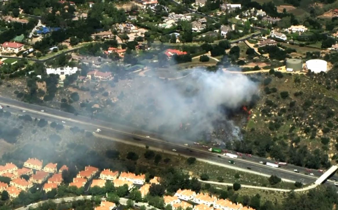 Several lanes of the WB 118 Freeway are closed in the immediate area of the fire