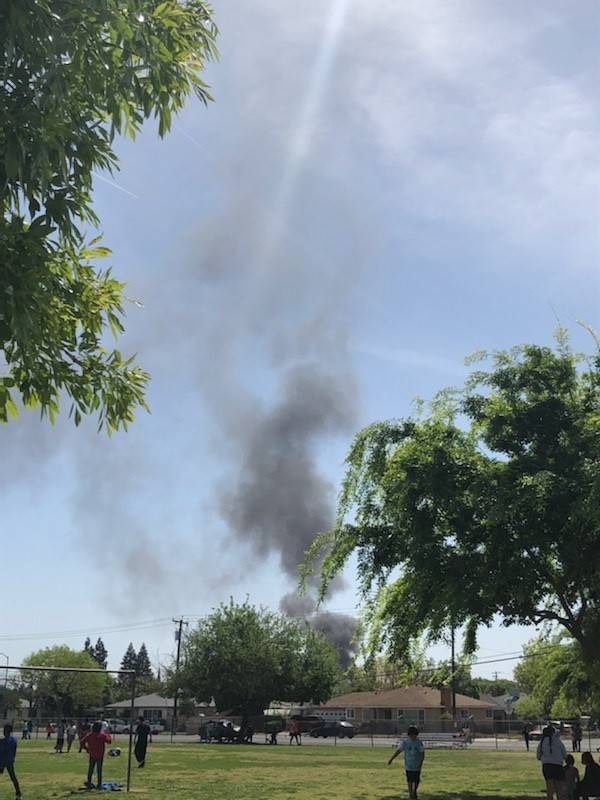 House fire at Courtland and 11th in central Fresno. One person injured