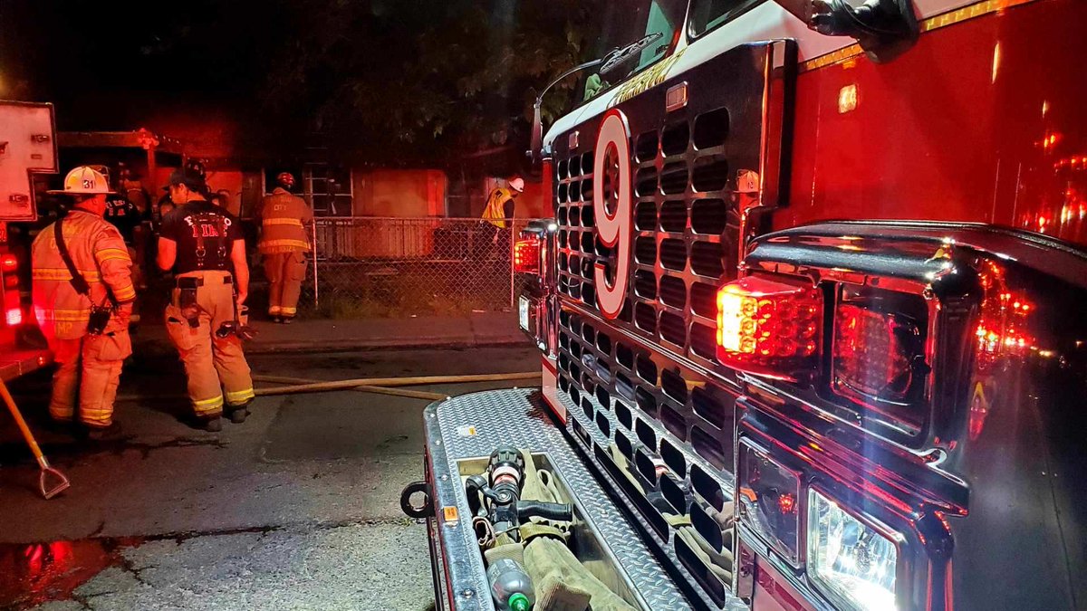 A single-story home caught fire Thursday evening in the 3300 block of East Clinton Avenue in Fresno