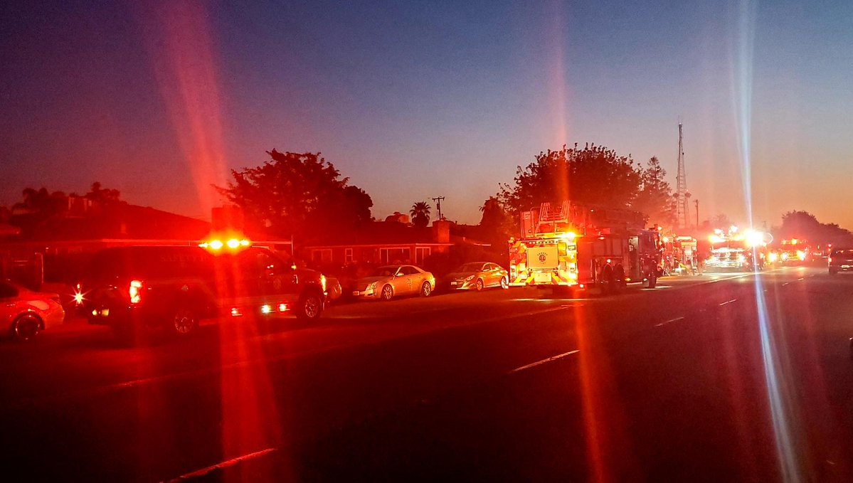 A single-story home caught fire Thursday evening in the 3300 block of East Clinton Avenue in Fresno