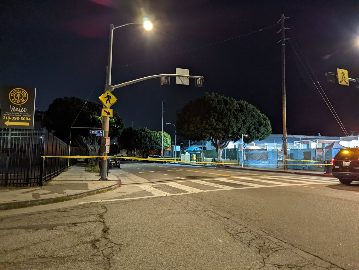 VENICE -  exclamationMain St x Sunset Ave - Man fatally shot near bridge housing early this morning. Main St closed both directions