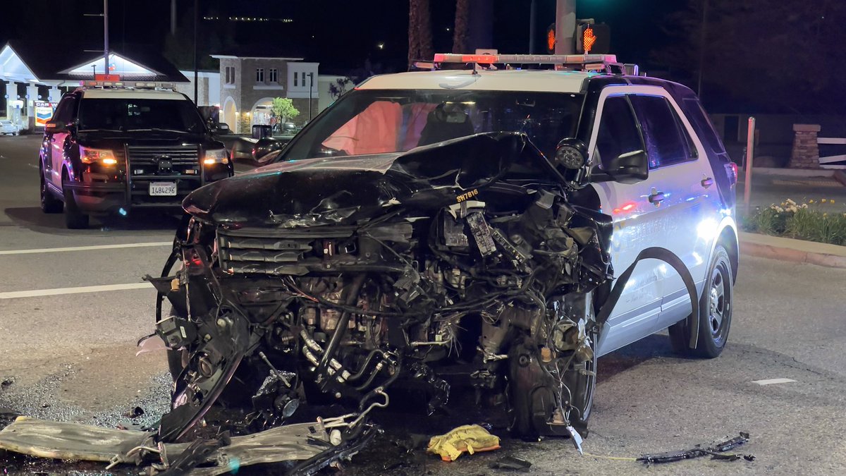 A pursuit was initiated shortly after.   At some point, a patrol SUV t-boned the mini-van at the intersection of Lyons Avenue and northbound Interstate 5's off and on ramps.   The suspects footbailed from the vehicle