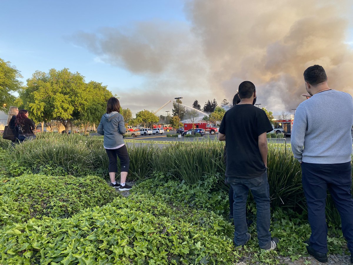 Massive smoke clouds from a 5-alarm structure fire at a San Jose Home Depot. This is at the 900 block of Blossom Hill Rd. Flames reported early evening around 6p