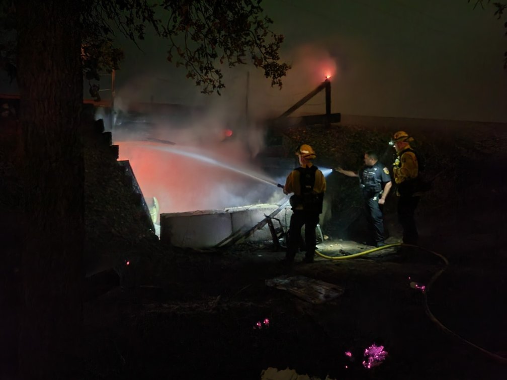 Butte County Firefighters are at scene of a fully involved wooden train trestle in South Chico near Estes Rd. Approximately 30 feet of trestle have been severely damaged halting train traffic for undermined amount of time. Fire is currently under investigation