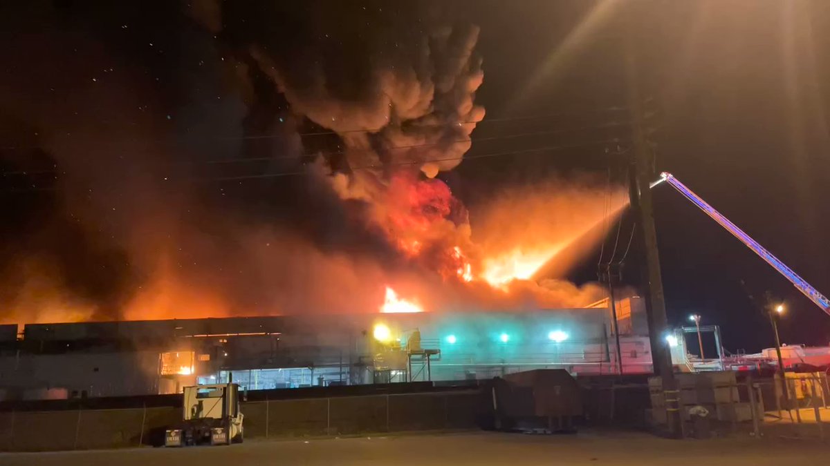 Crews struggle to keep up with the raging fire at Taylor Farms in Salinas