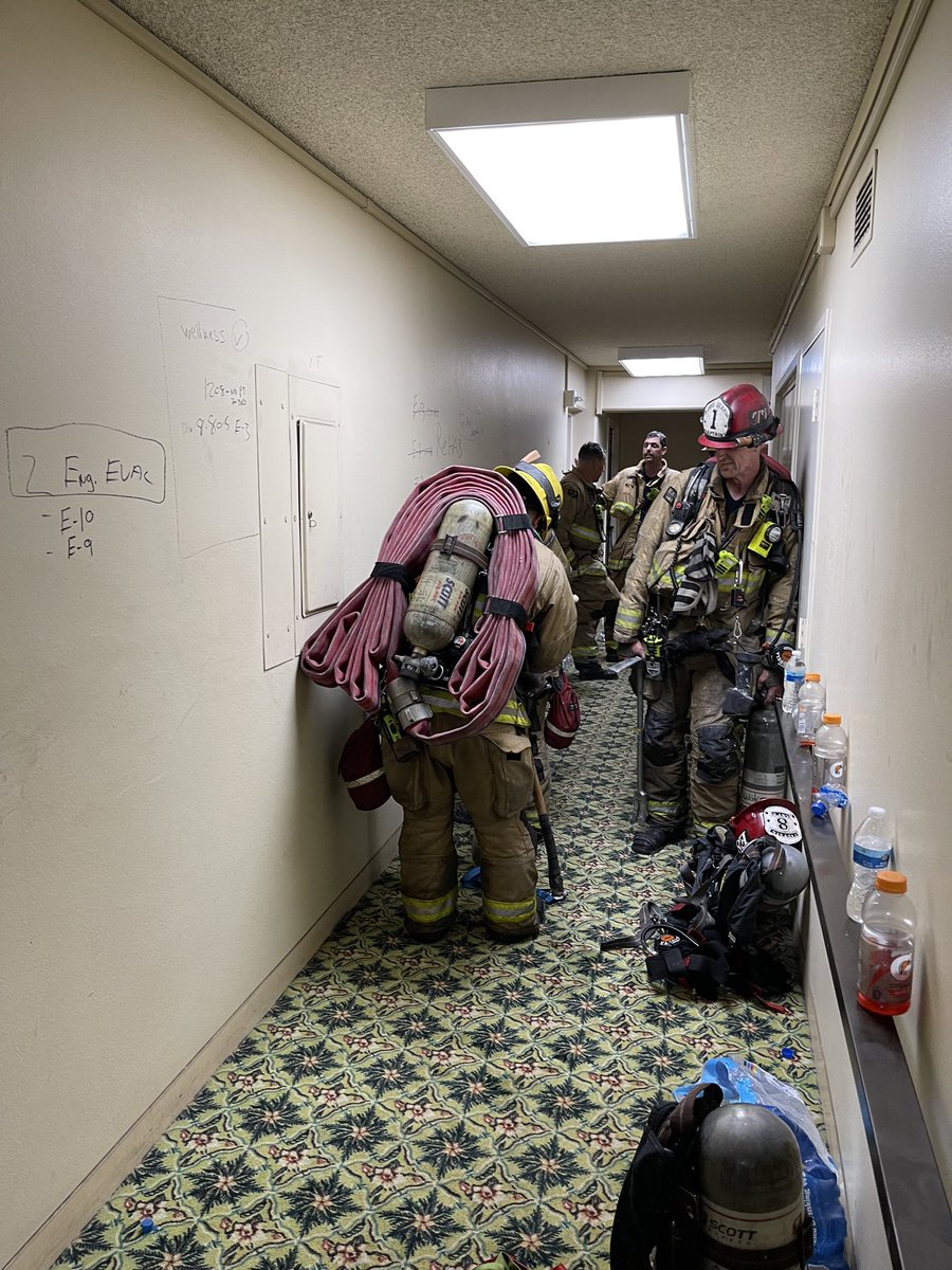 LBFD Units on scene of 3rd alarm fire on the 14th floor of an apartment building housing senior residents. Many residents were evacuated,  some sheltering in place until fire extinguished. Investigators now on scene. No injuries reported