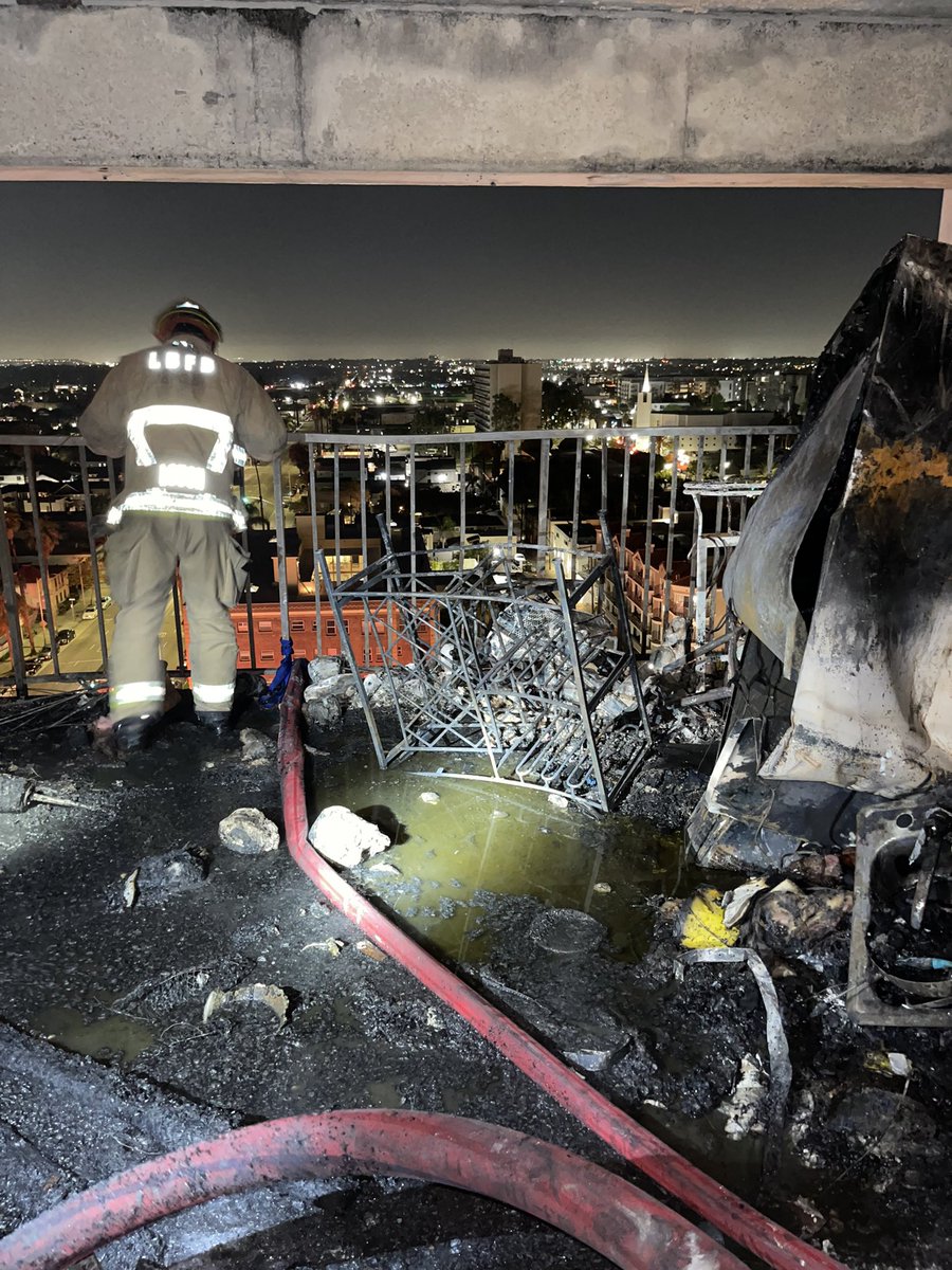 LBFD Units on scene of 3rd alarm fire on the 14th floor of an apartment building housing senior residents. Many residents were evacuated,  some sheltering in place until fire extinguished. Investigators now on scene. No injuries reported