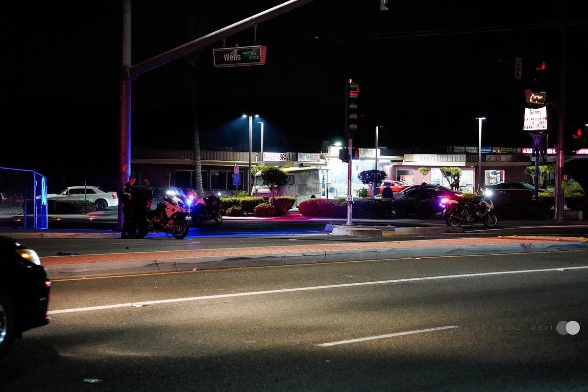 Vehicle V  pedestrian on Tyler st and Well ave . One  individual  pronounced deceased on scene it is still under investigation on how the traffic collision occur.   Riverside PD , Riverside FD , AMR on scene