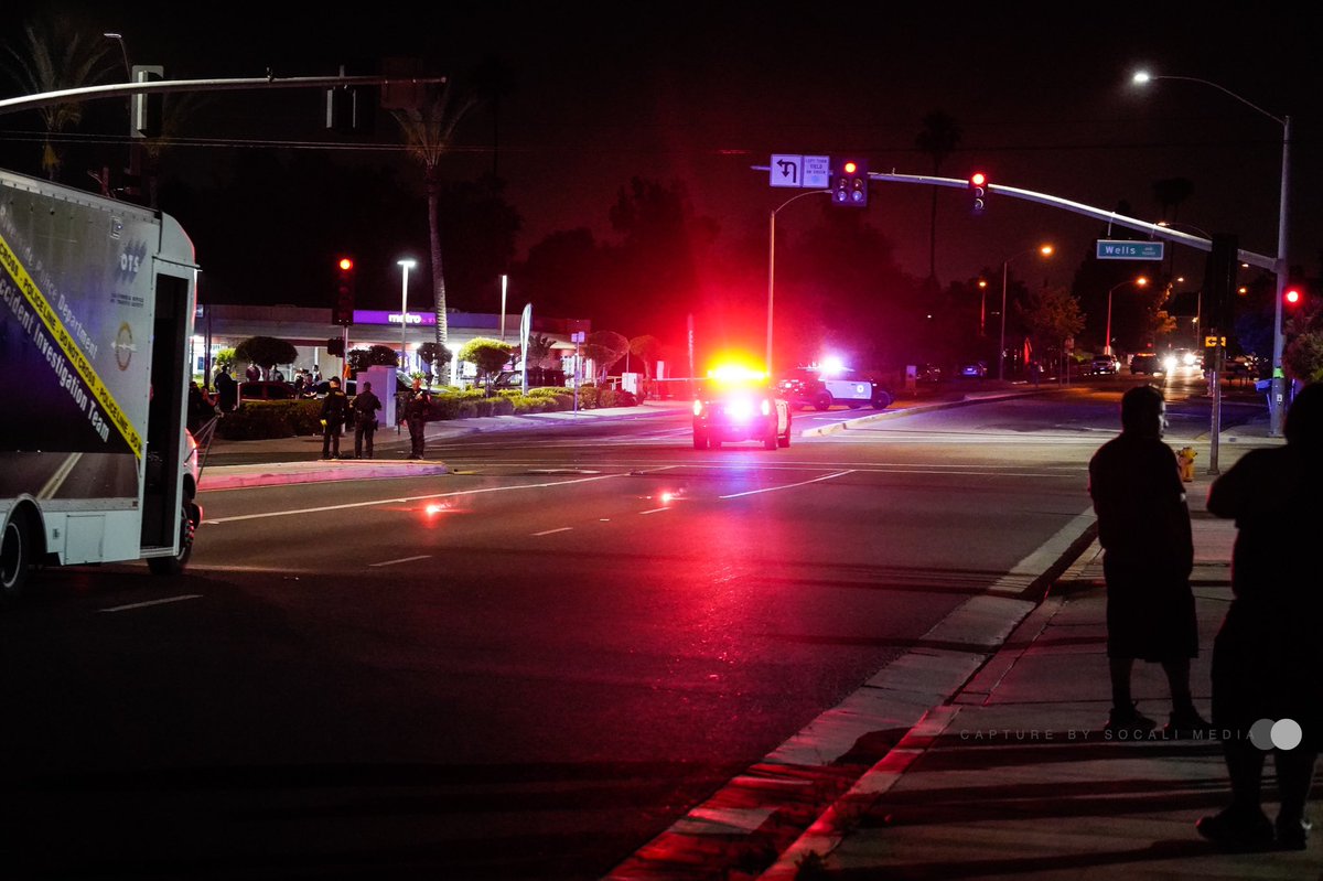 Vehicle V  pedestrian on Tyler st and Well ave . One  individual  pronounced deceased on scene it is still under investigation on how the traffic collision occur.   Riverside PD , Riverside FD , AMR on scene