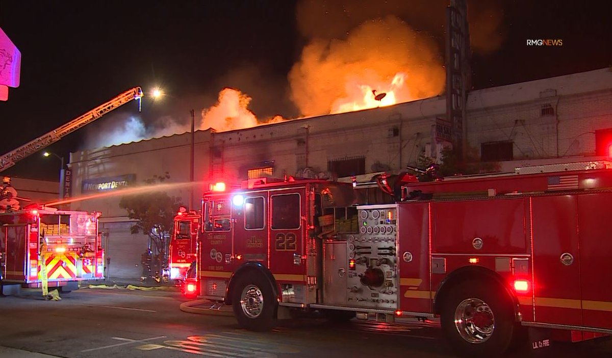 No reported injuries after an abandoned building catches fire in East LA Tuesday night