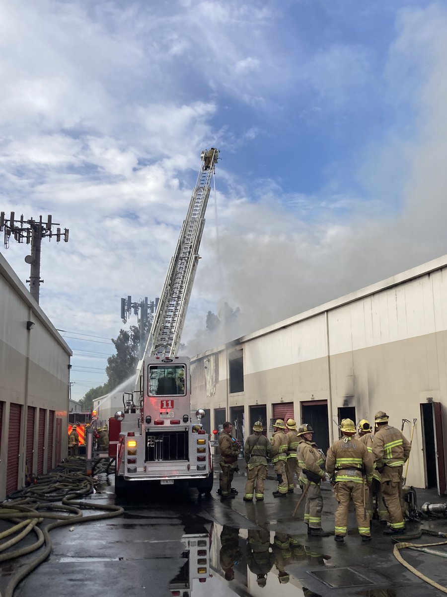 LBFD units still on scene of a 2nd Alarm fire at a storage facility on 2000 block of W. Carson St.  30 units involved. Defensive fire attack after floor collapse on 2nd floor. No injuries. Fire under investigation