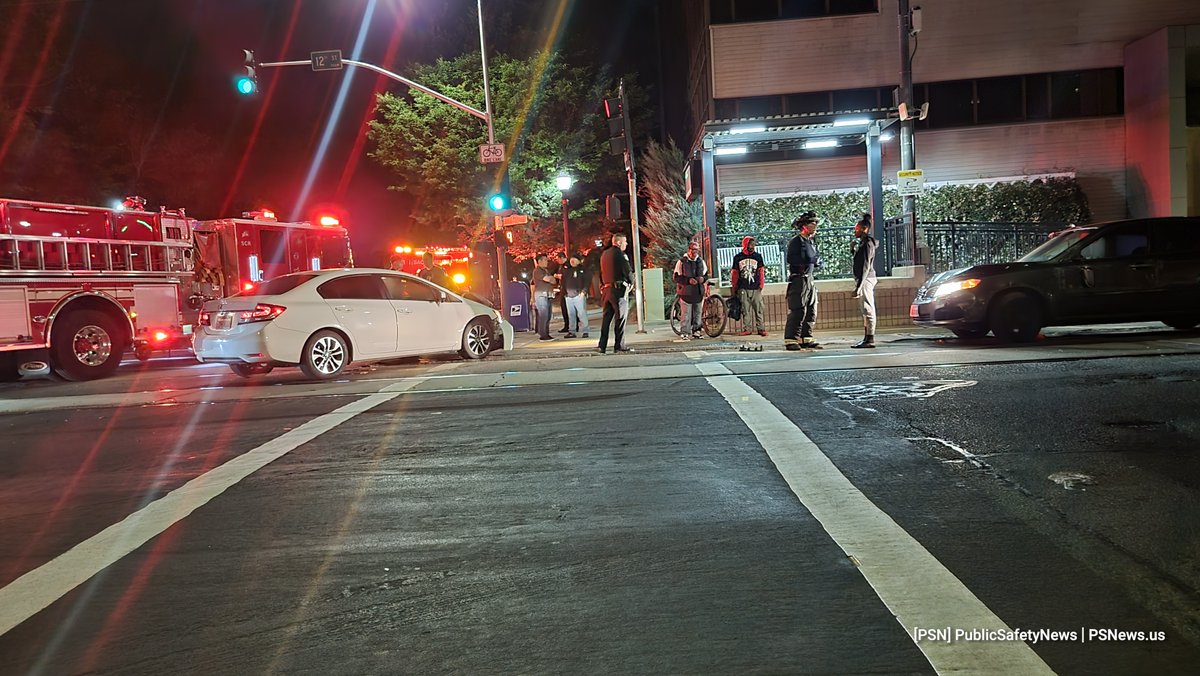 SacPD is investigating a rollover accident on 12th at H Streets. According to witnesses, the southbound gray vehicle ran a red in the path of the white eastbound vehicle. The gray vehicle tumbled landing back on its tires. No injuries. Light Rail track obstructed