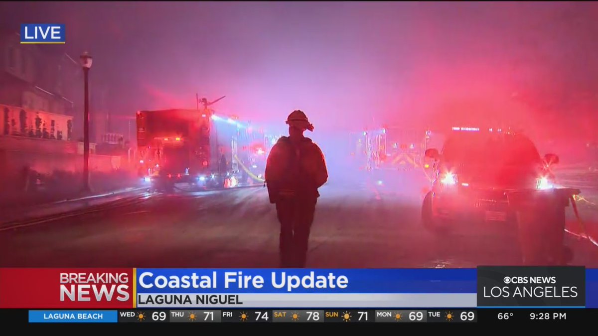 The CoastalFire in Laguna Niguel has burned 24 homes, spread to 200 acres and is 0% contained. There are, so far, no reports of injuries.