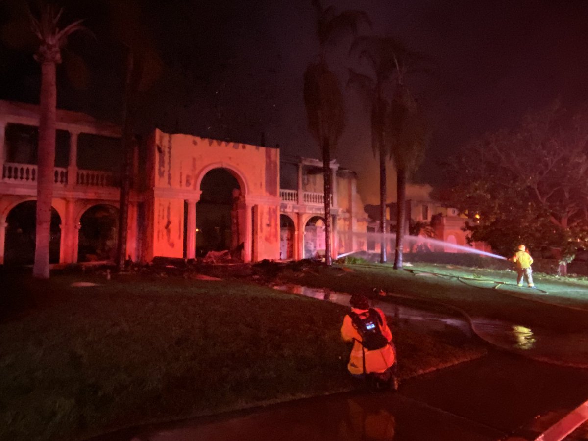 Hotspots at homes in Orange Co. California neighborhood of Coronado Pointe in Laguna Niguel still popping up. Fire crews will be here throughout the night trying to make sure flames don't spread to other homes on the block. 