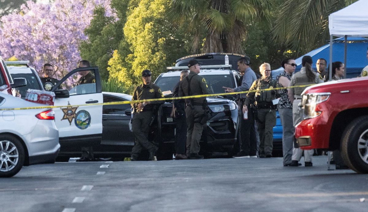 One man was killed and five others wounded when a gunman opened fire in a church in Laguna Woods yesterday afternoon. Deputies arrived on scene to find that churchgoers had hogtied the suspect