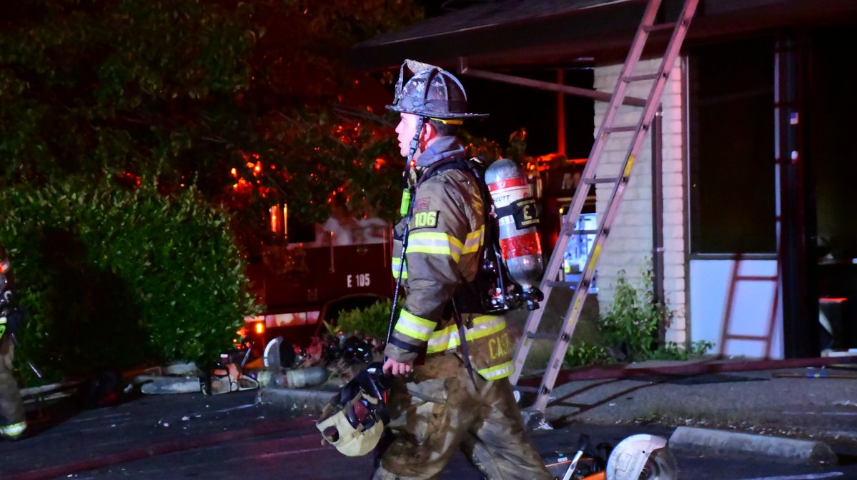 CommercialFire Just before 1 a.m., fire crews responded to the 2200 block of Watt. for a smoke investigation. With heavy smoke coming from all eves, that was quickly upgraded to a commercial assignment. Evidence of transients inside was noted