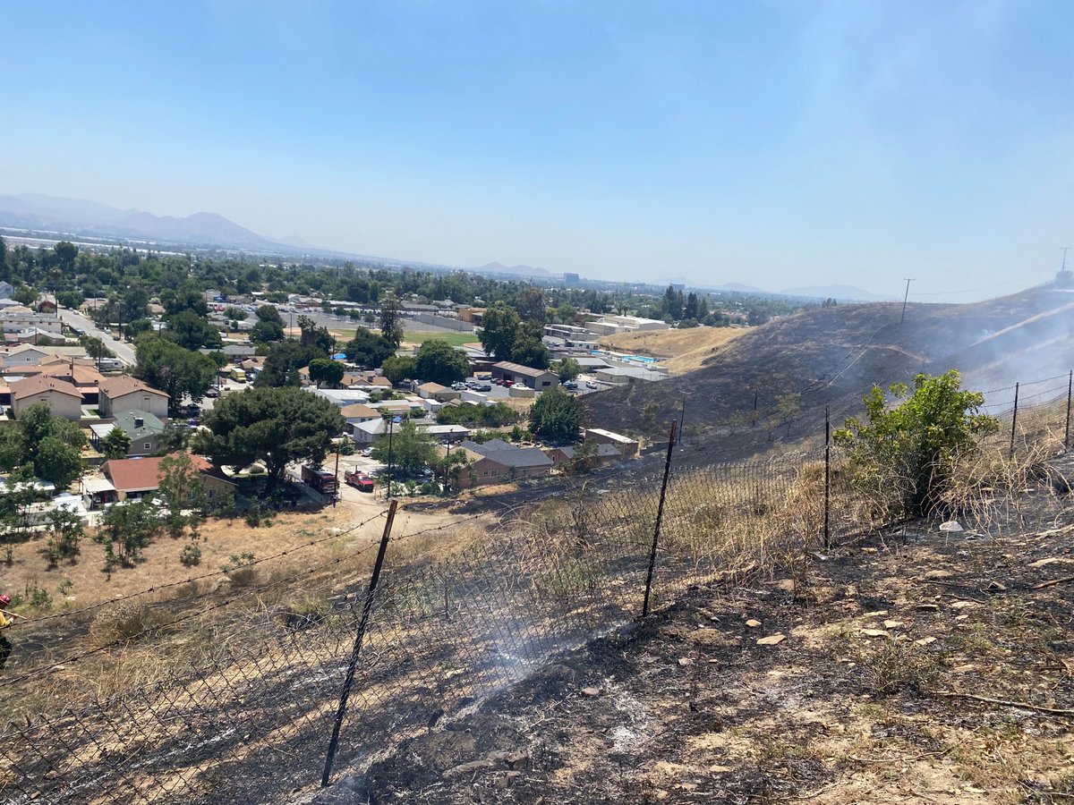 San Bernardino:  forward rate of spread has slowed, fire holding @ approx 10 acres. No evacuations. Crews continue to work on perimeter control, line construction & structure defense