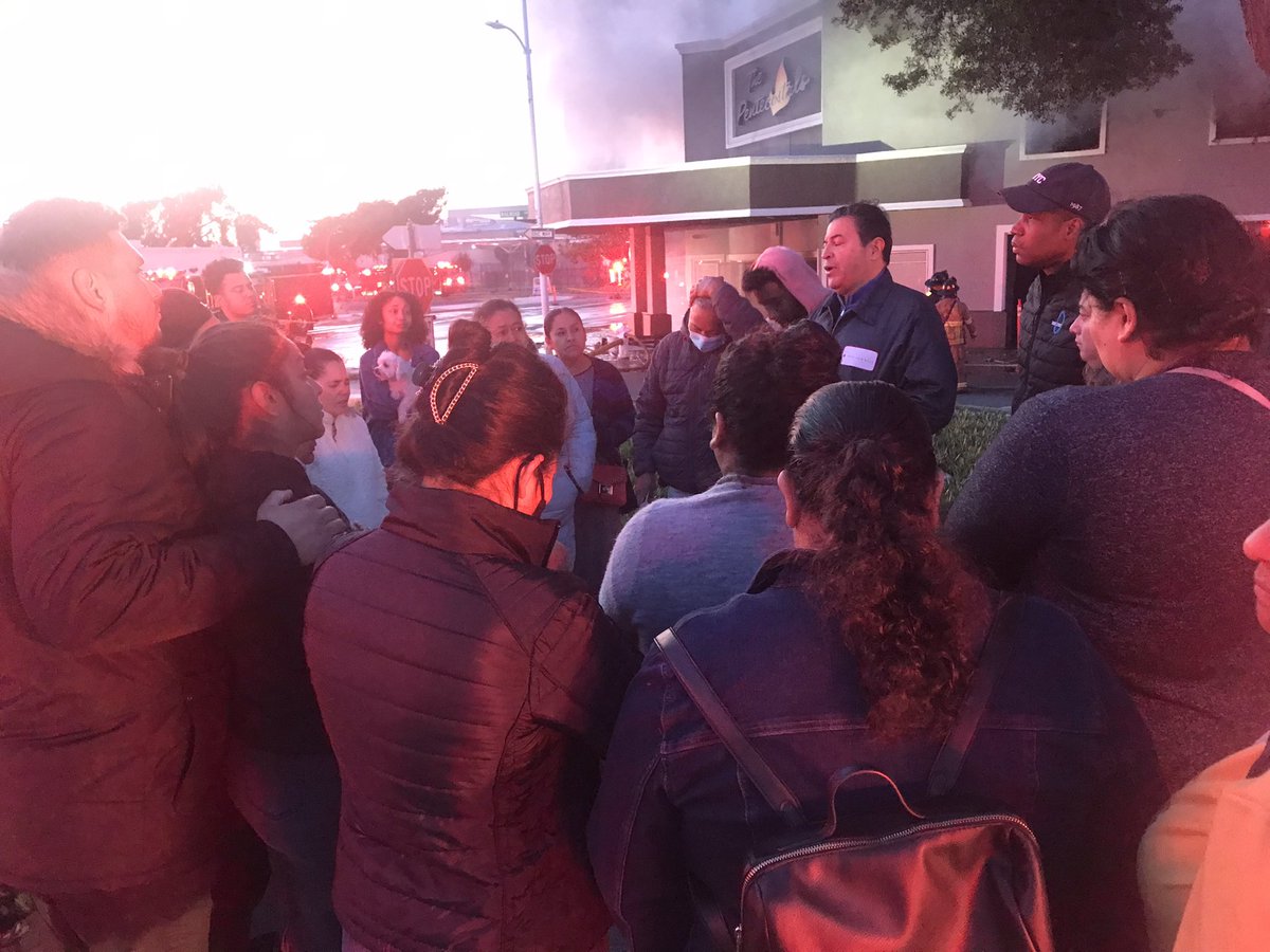 A church in Pittsburg is burning right now at Central & Railroad Avenues. Members of the Pentecostals of the Bay Area are here emotionally watching as firefighters fight from the outside- it's too dangerous to go inside. Firefighters don't know yet what started the fire