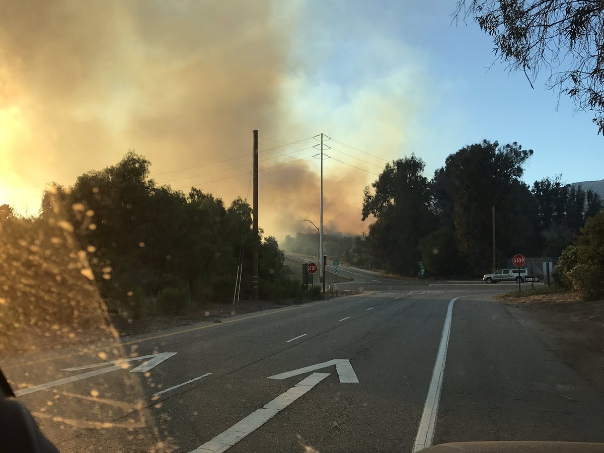 Fire at 154 and 192/Cathedral Oaks in Santa Barbara. 