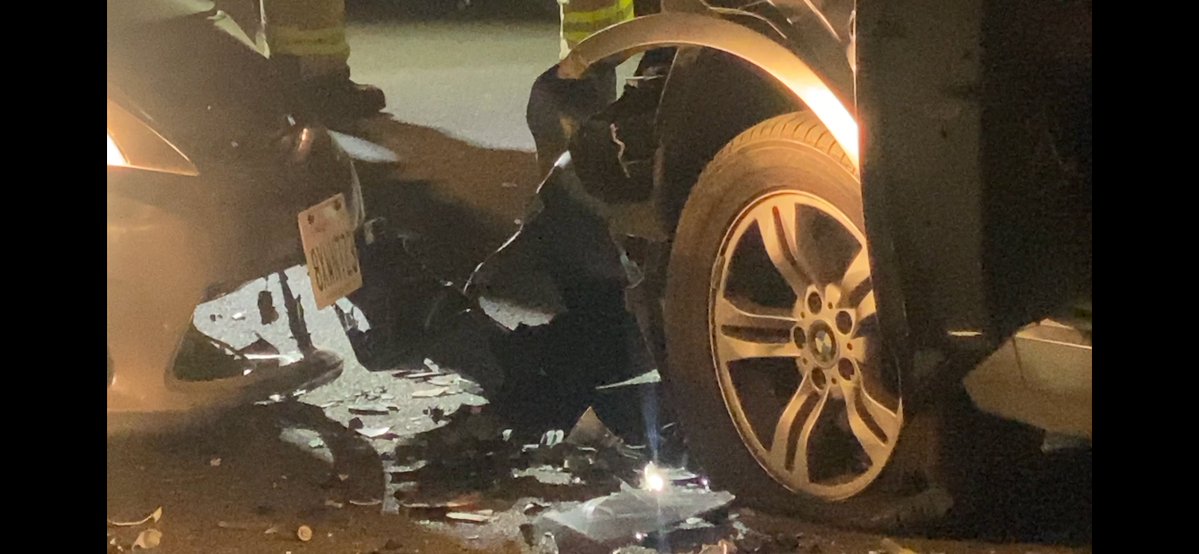 Santa Barbara Police search for the driver of a vehicle involved in a two car crash on Meigs Rd. and Ricardo Ave. Sunday at 9:25 p.m. SB fire also on the scene. The driver of one of the vehicles was seen leaving on foot. The other driver gave a statement to a patrol officer