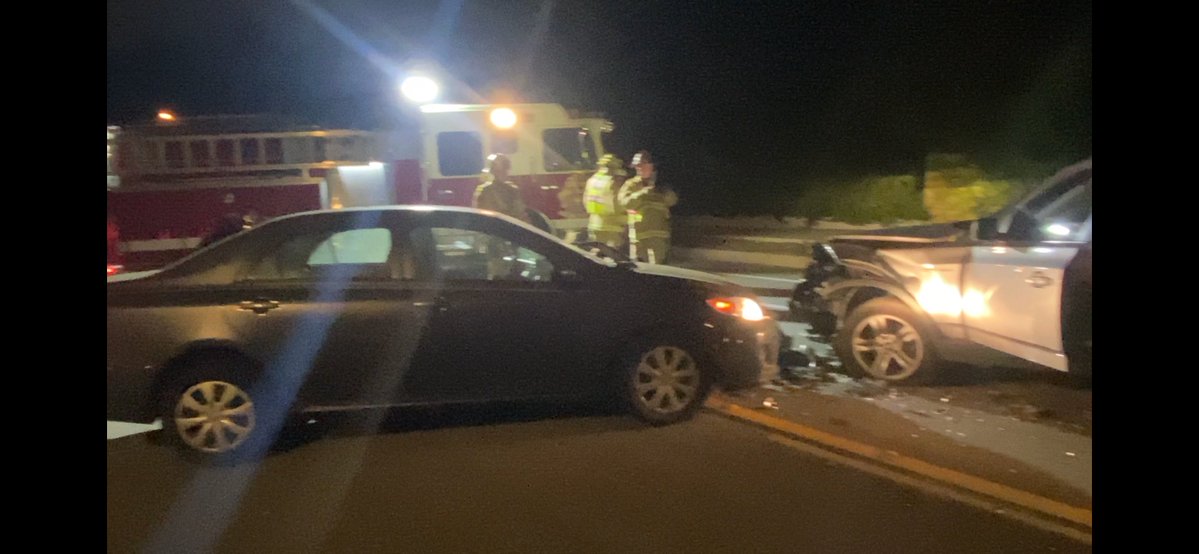 Santa Barbara Police search for the driver of a vehicle involved in a two car crash on Meigs Rd. and Ricardo Ave. Sunday at 9:25 p.m. SB fire also on the scene. The driver of one of the vehicles was seen leaving on foot. The other driver gave a statement to a patrol officer