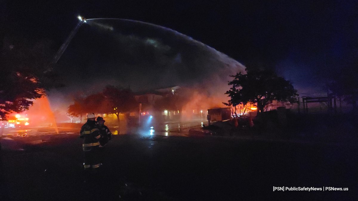 VegetatonFire Fire crews are cleaning up what was a 3 alarm, under construction, apartment complex fire that extended to an adjacent field. No injuries. Full story with a statement from the fire department to come